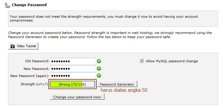 Isi password baru